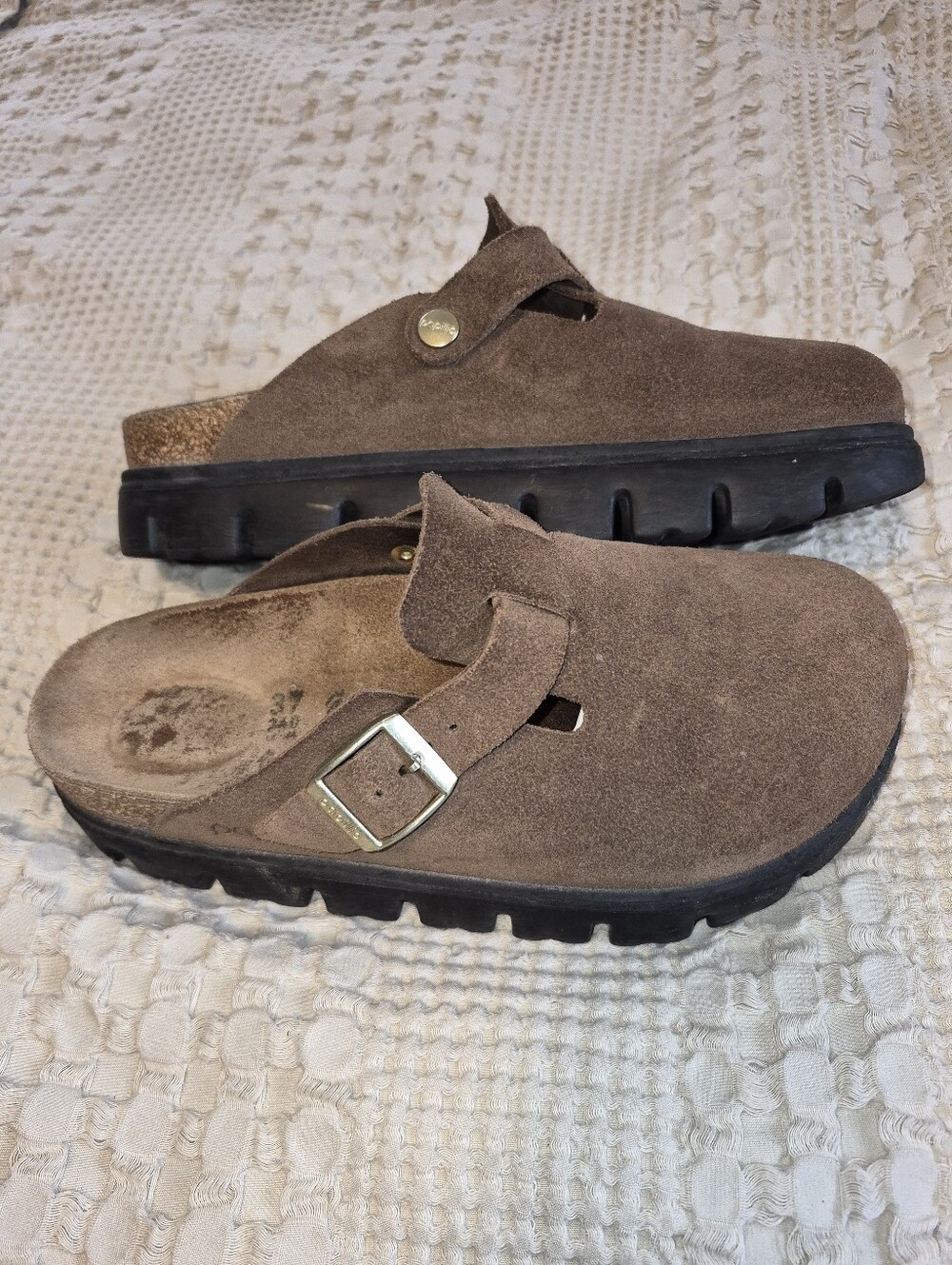 Women's Birkenstock Papillio brown suede clogs 37